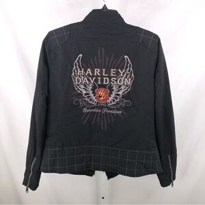 Harley Davidson Motorcycle Biker 97555-13VW Black Full Zip Coat WOMENS SIZE L